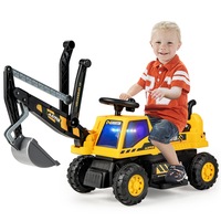 Costway Kids Ride On Excavator Toddler Electric Digger Car Sandpit Beach Playtoys w/Bluetooth Music Birthday Gift
