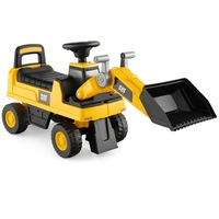 Costway Kids' Ride-On Excavator Toy Ride-On Bulldozer Truck Construction Vehicle Toy Yellow