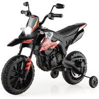 Costway Kids Ride On Motorcycle Aprilia Licensed Electric Motorbike w/Ancillary Wheels Music/USB/Wireless Function Red