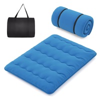 Costway Queen Size Camping Mattress Tatami Roll up Mat Cushion Floor Lounger Bed Sleeping Pad w/Carry Bag Blue