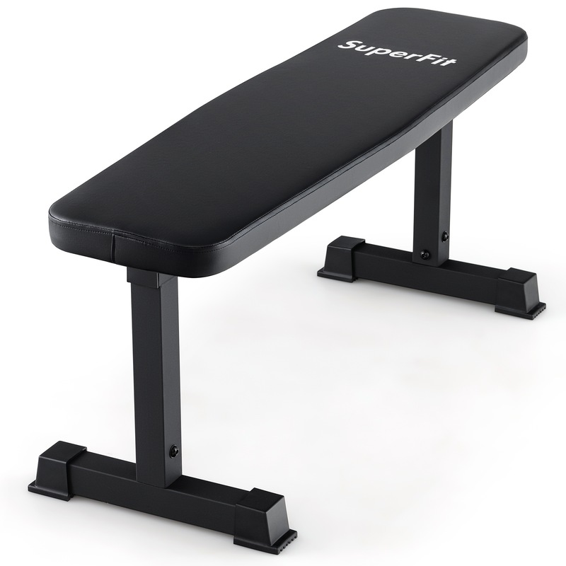 Costway Weight Bench Flat Bench Press Heavy Duty Workout Bench Fitness Equipment Home Gym, Black Australia