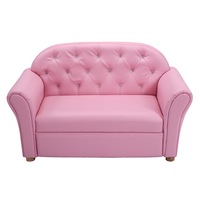 Costway Double Crystal Kids Chair Children Lounge Sofa Upholstered Couch Armchair Bedroom Living Room Pink Birthday Gift