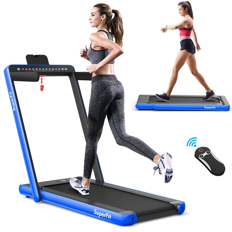 Costway Electric Treadmill w/Dual LED Display/APP/Remote Control 12kmh/2.25HP Home Gym Walking Pad 120kg