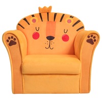 Costway Lion Kids Sofa Lounge Chair Children Upholstered Couch Armchair Wood Frame Xmas Gift Orange
