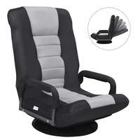 Swivel Floor Sofa Lounge Folding Chair Adjustable Recliner Chaise Armchair Gaming Home Office Grey