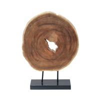 Charlie & Co. Rustic Teak Tree Slice on Stand