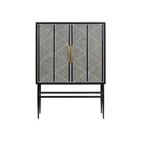 Zohi Interiors Cochin Black & Bone Inlay Cabinet