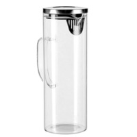 Glass Water Jug with Stainless Steel Lid 1.8L Water Pitcher For Fridge 28cm