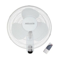 Heller Wall Fan 3 Speed Oscillating Tilt Adjustable Remote Control White 40cm
