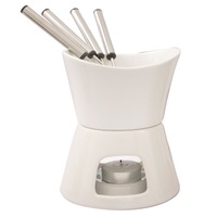 Swissmar Glow 7 Piece Ceramic Fondue Set - White