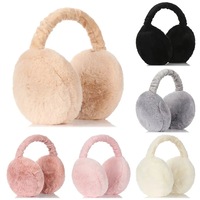 Fashion Autumn Winter Earmuffs Women Men Ear Warmer Plush Solid Color Adjustable Foldable Ear Muffs Earflap Earmuffs