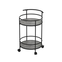 Carlly 2 Tiers Kitchen Rolling Bar Cart In Concrete Grey