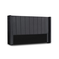 Bed Head Winged Headboard (Super King, King, Queen, Double) - Mayfair Charcoal Velvet