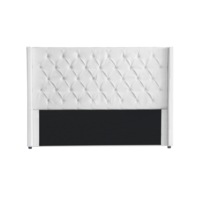 Bed Head Winged Headboard - Milano Royale White Leather (Super King, King, Queen)