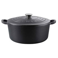 Baccarat Le Connoisseur Cast Iron Round French Oven with Lid 6.3L 29cm - Black