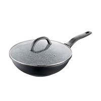 Baccarat STONEX2 Ceramic Non Stick Cast Aluminium Wok with Lid 28cm