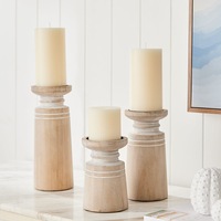 Deborah Hutton Wooden Candle Sticks - Medium