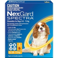 Nexgard Spectra For Small Dogs 3.6-7.5kg Yellow - 6 Pack