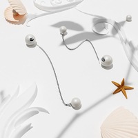 Double Sided Pearl Drop Dangle Earrings Embellished With SWAROVSKI Crystals