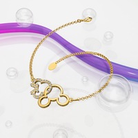 Gold Intertwined Mickey Embellished with SWAROVSKI Crystals