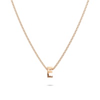 Initials Brick Alphabet Letter Necklace Rose Gold Layered Steel Jewellery - E