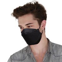 KF94 4PLY 3D Design 160PC Hygienic Single Packed Disposable Face Masks Ergonomic Fit Black