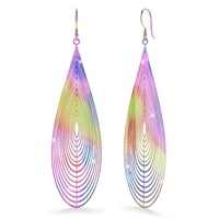 Laser Etched Earrings In Rainbow