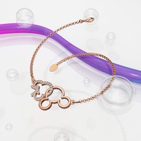 Rose Gold Intertwined Mickey Embellished with SWAROVSKI Crystals
