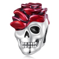 Solid 925 Signature Silver Romeo In Grave Skull Charm