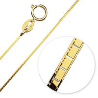 Solid 925 Sterling Silver Box Chain Necklace in Gold Layered