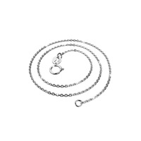 Solid 925 Sterling Silver Cable Chain in White Gold Layered