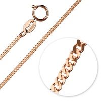 Solid 925 Sterling Silver Curb Chain Necklace in Rose Gold Layered