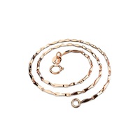 Solid 925 Sterling Silver Ingot Chain in Rose Gold Layered