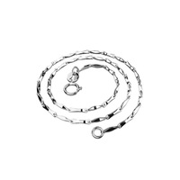 Solid 925 Sterling Silver Ingot Chain in White Gold Layered