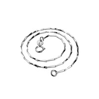 Solid 925 Sterling Silver Melon Seed Chain in White Gold Layered