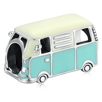 Solid 925 Sterling Silver Retro Minivan Pandora Inspired Bead Charm