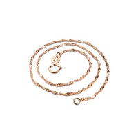 Solid 925 Sterling Silver Singapore Chain Necklace in Rose Gold Layered