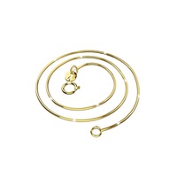 Solid 925 Sterling Silver Snake Chain Necklace in Gold Layered