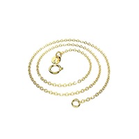 Solid 925 Sterling Silver Trace Chain Necklace in Gold Layered