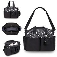 Baby Bag Diaper Bag Maternity Bag Mommy Bag Nappy Bag Tote with Changing Station Multi-Function Baby Bag with Adjustable Shoulder Strap Insulated Pockets,Black