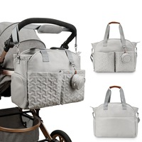 Baby Bag Diaper Bag Maternity Bag Mommy Bag Nappy Bag Stroller Bag,Lightgrey