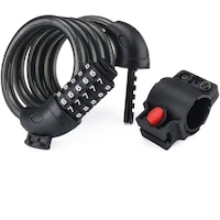 Bike Lock High Security 5 Digit Resettable Combination Bicycle Lock Anti Theft Cable Locks with Mounting Bracket,Black