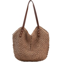 Straw Beach Bag for Women Summer Beach Bag Soft Woven Tote Bag Large Rattan Shoulder Bag for Vacation,Coco