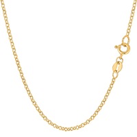 10k Yellow Gold Round Rolo Link Chain Necklace, 1.9mm