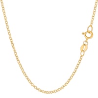 10k Yellow Gold Round Rolo Link Chain Necklace, 1.9mm