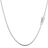 Sterling Silver Rhodium Plated Round Snake Chain Necklace, 1,2mm