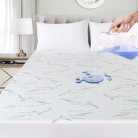 100% Waterproof Fitted Mattress Protector Washable Anti-Bacterial Soft Bamboo Breathable Hypoallergenic Mattress Cover