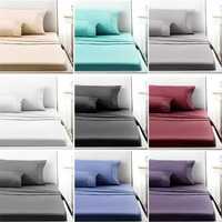 Luxury Ultra Soft 4PCS Bed Sheet Set 1800TC Flat/Fitted Sheets with Pillowcases New Design Bedding Set