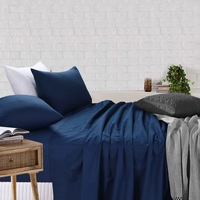 Sheet Set - Deep Blue Bed Sheet with Pillow Covers