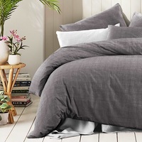 100 % Cotton Doona Cover Textured Print with Extra Standard Pillowcases - Fossil